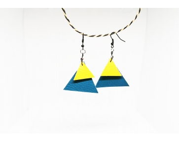 Boucles d'oreilles jaune/bleu