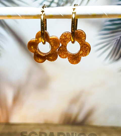 Créoles "Claudine" ambrée