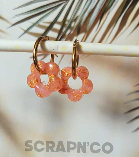 Créoles "Claudine" roses