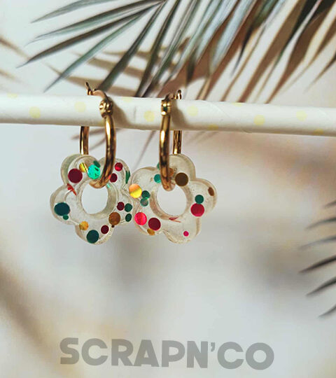 Créoles "Claudine" paillettes