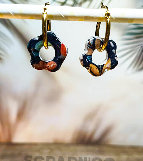 Créoles "Claudine" fleuries