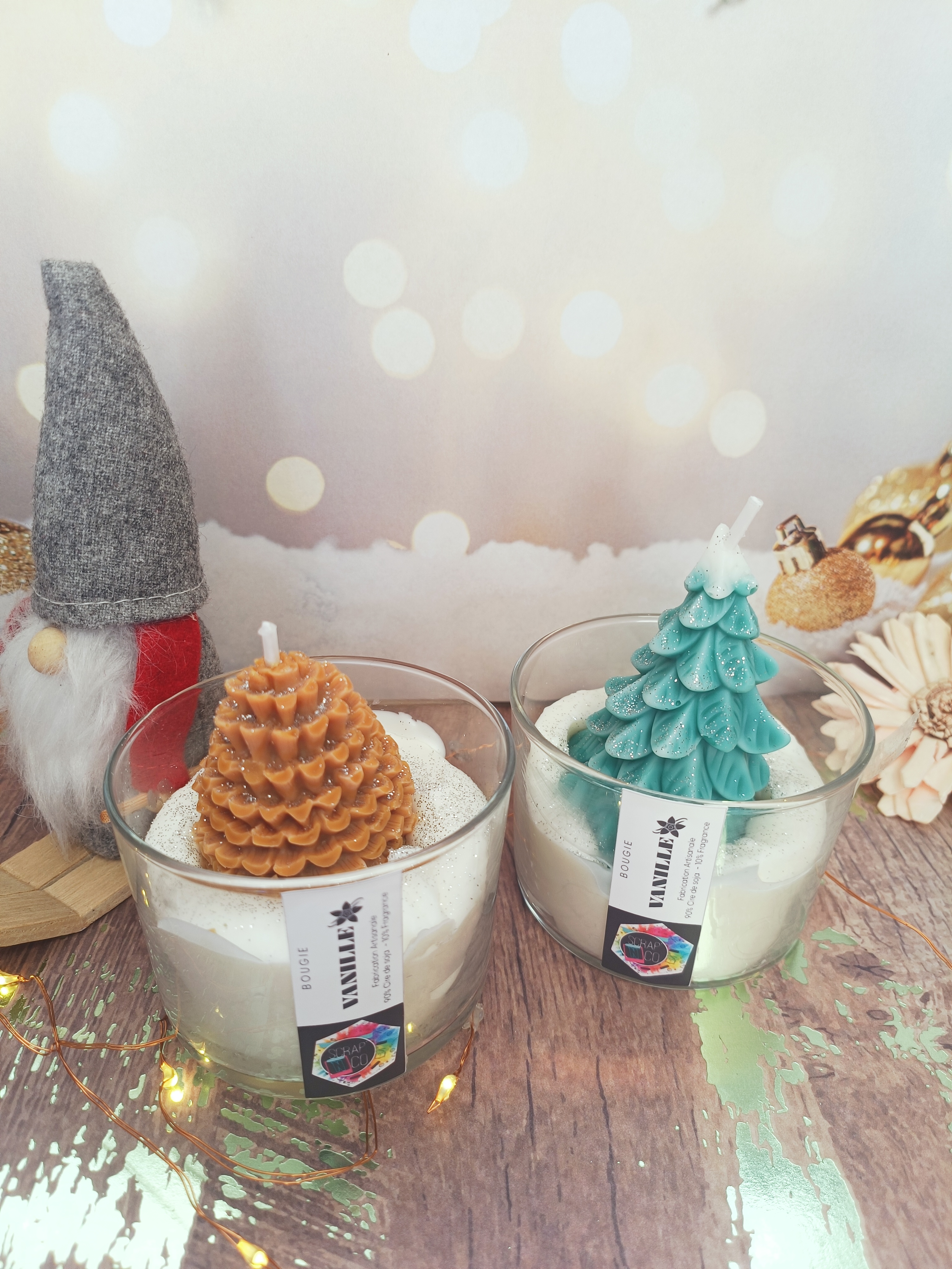 bougie sapin ou pomme de pin