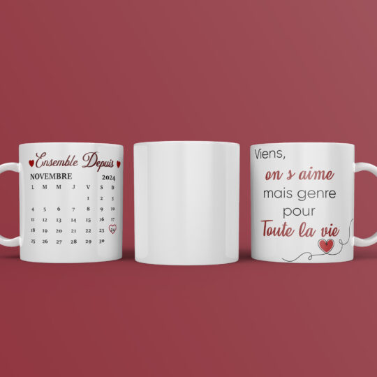 mug personnalisé calendrier