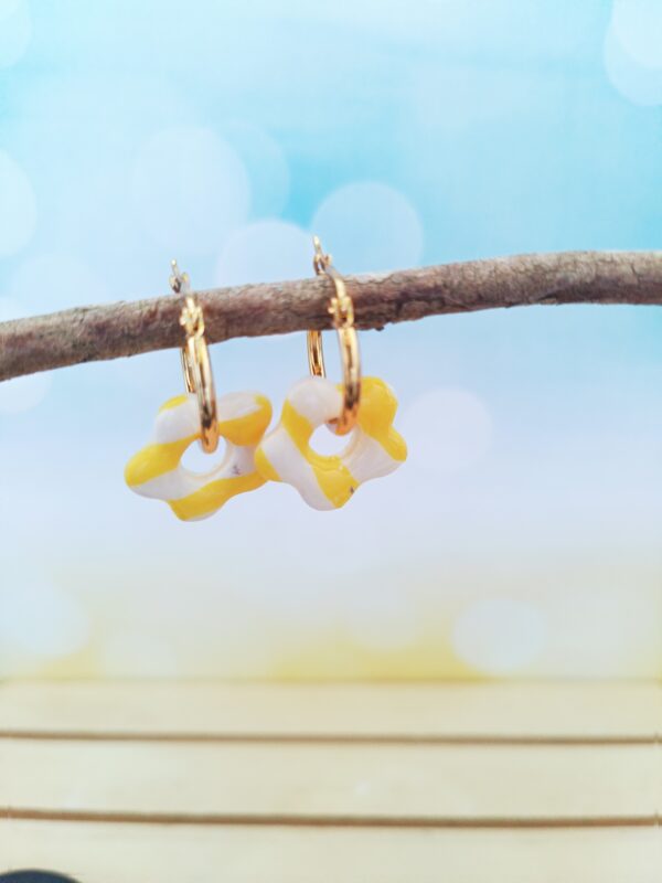 pampille rayée Pampilles "Claudine" rayées jaune