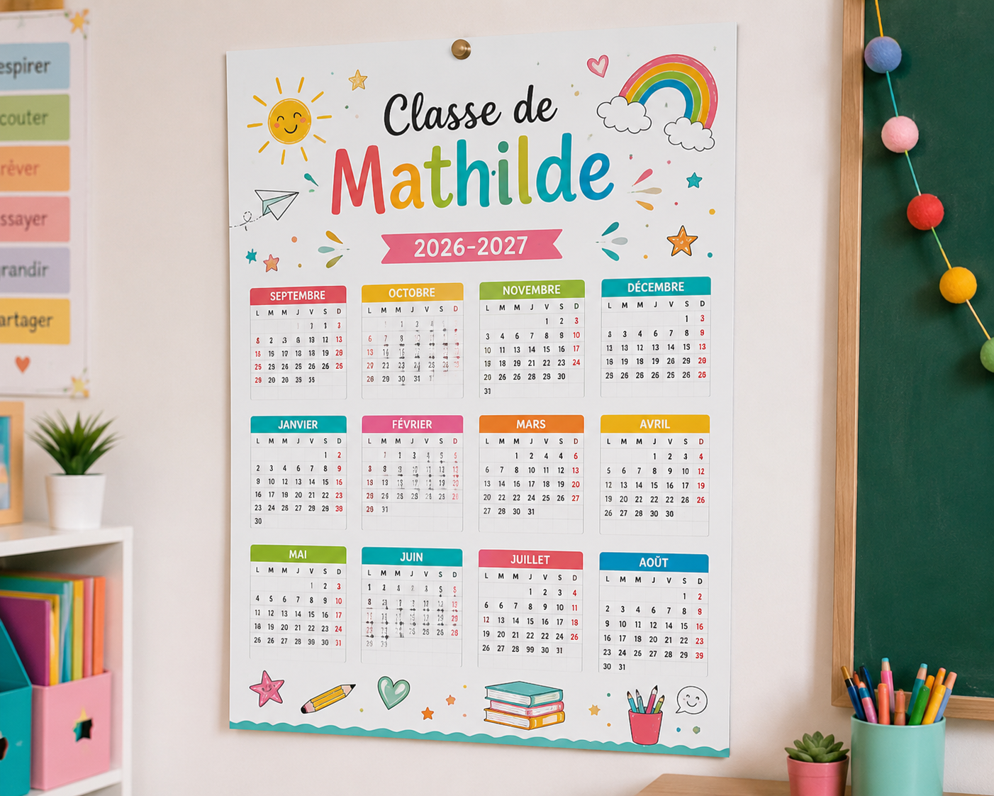 Calendrier personnalisé A3